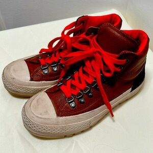CONVERSE all leather boots with rubber sole
